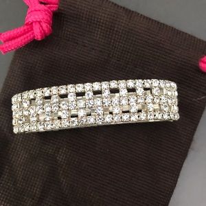 Bling! Kohl’s Silver Tone Simulated Crystal Multirow Stretch Brace…